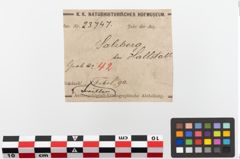 Etikett zu Bronzebrillenfibel (NHMW-PRAE-023747)
